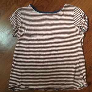 Clare Red and Navy Blue Striped Tee